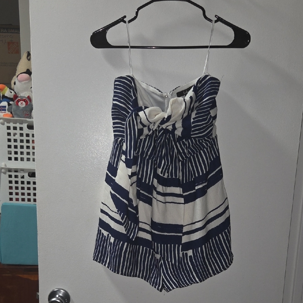 Lulu's White and Navy Striped Outfit
